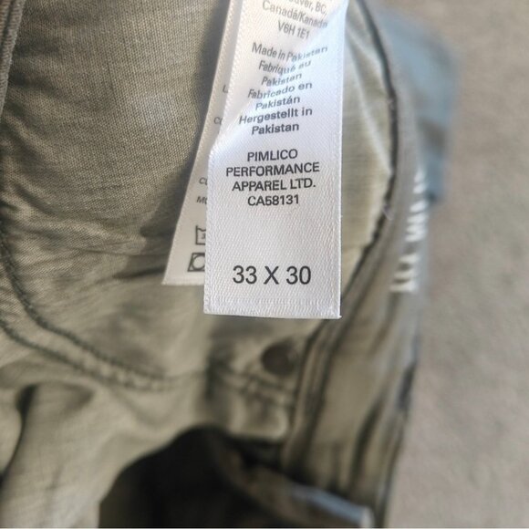 DU/ER N2X Slim Fit Mens Pants 33x30 Green Casual Everyday Outdoor Stretch - Picture 3 of 7